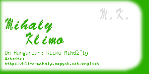 mihaly klimo business card